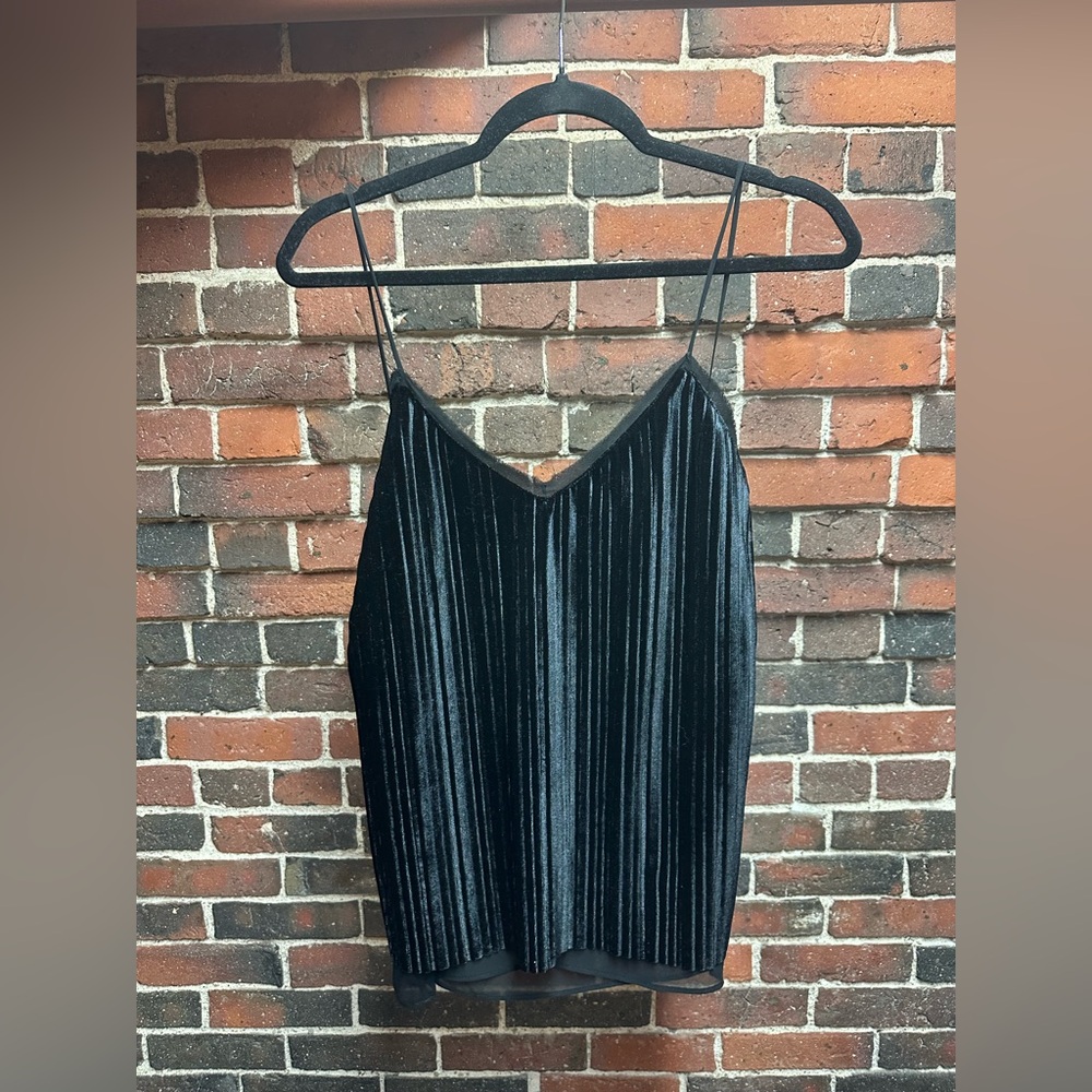 Massimo Dutti Black Velvet Sleeveless Camisole